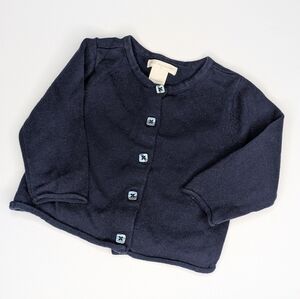 First Impressions Navy Baby Cardigan Sweater 0–3M